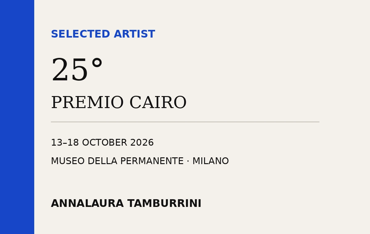 25° Premio Cairo — selected artist